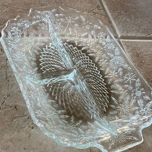 Clear Glass Divided Serving Tray